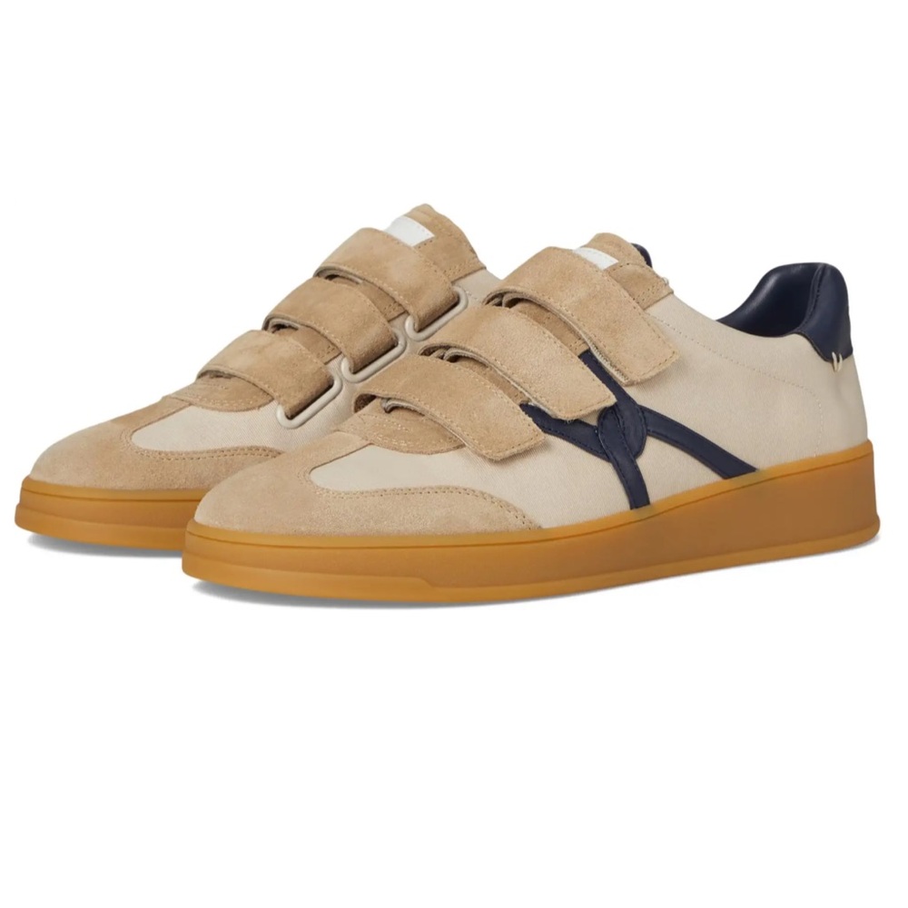 NEW *Veronica Beard* Reagan Tan and Navy Women's Sneakers - Sz. 8